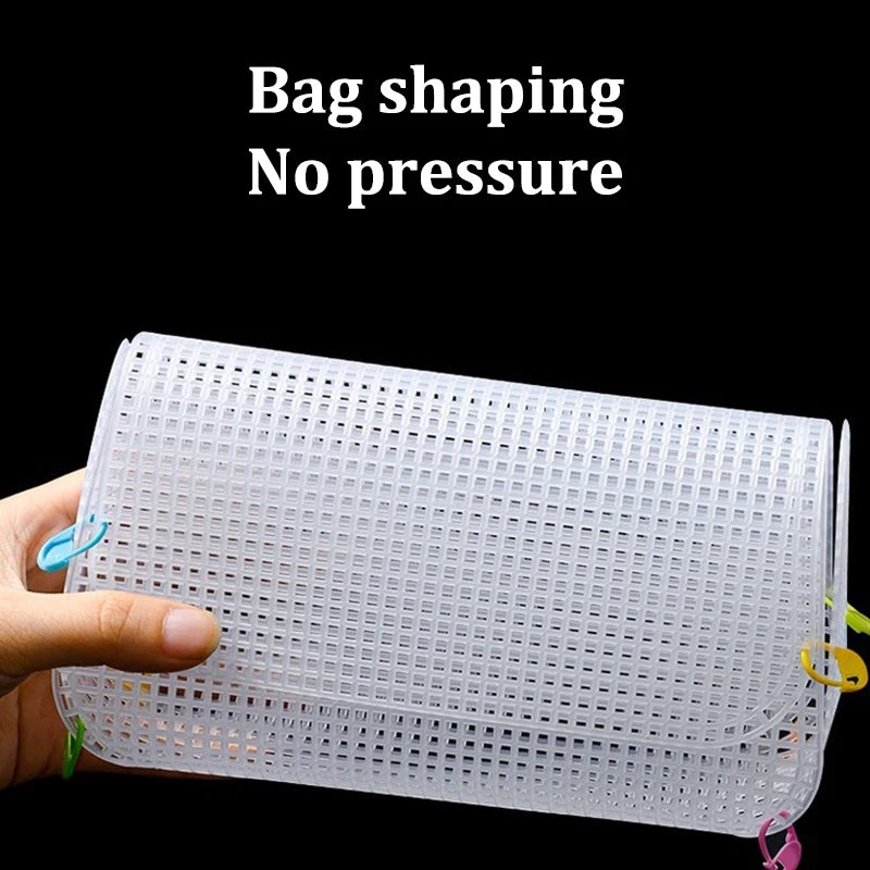 Mesh Plastic Canvas Transparent Handbag Kit Knitting Shoulder Bag Plastic Handmade Bag Piece Yarn DIY Accessories Hooked Bag