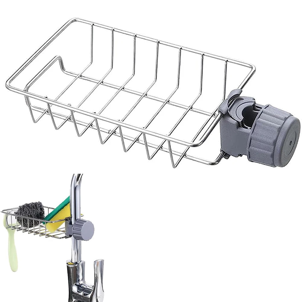 Kitchen Sink Drain Rack Faucet Holder Soap Sponge Organizer
