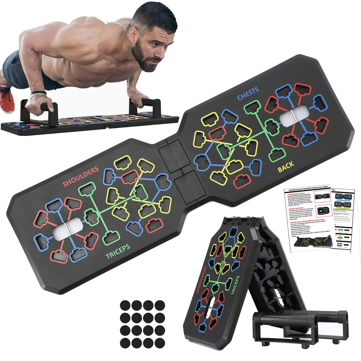 Portable Foldable Push-up Board Set With Handles