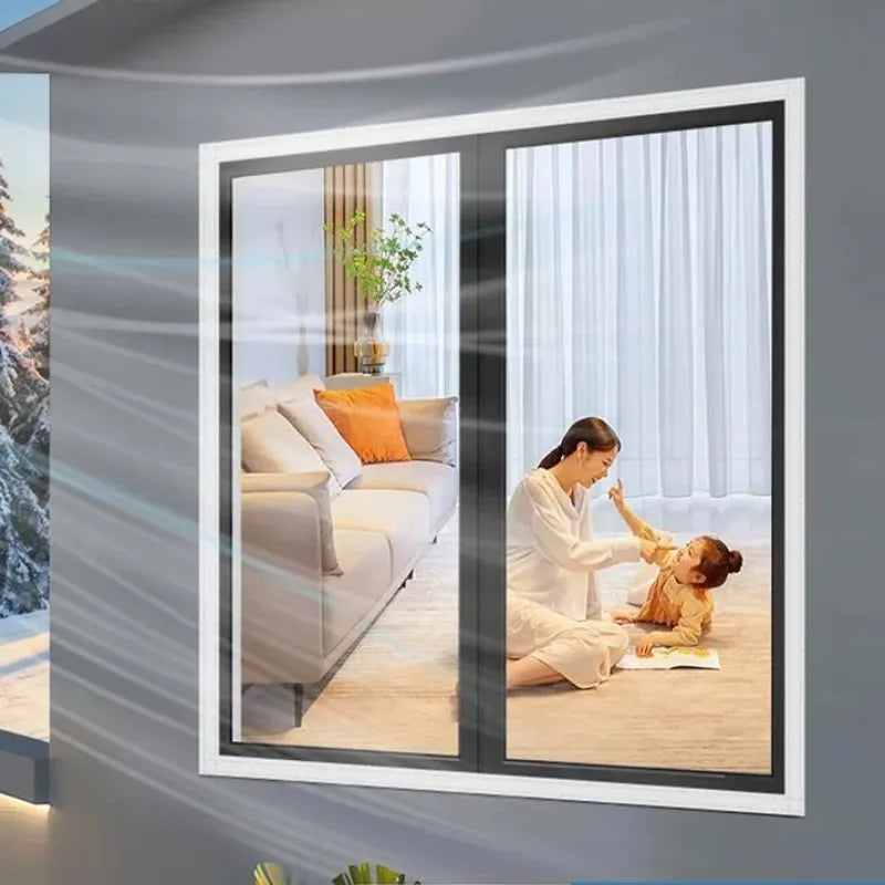 Window Insulation Film, Winter Indoor Windproof and Warm Windows, Energy-saving Transparent Film, Screen Window, Door Curtain