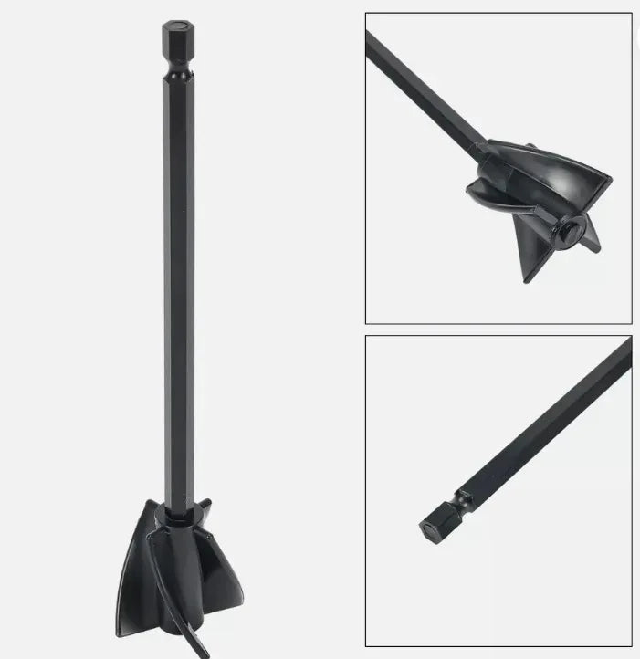 6.35mm Hex Shaft Drill Mixer for Epoxy Resin & Paint - High Viscosity Stirring Paddle Attachment