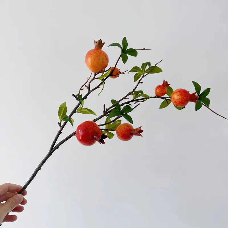 Artificial Pomegranate Long Branch Fruit Decor 80cm