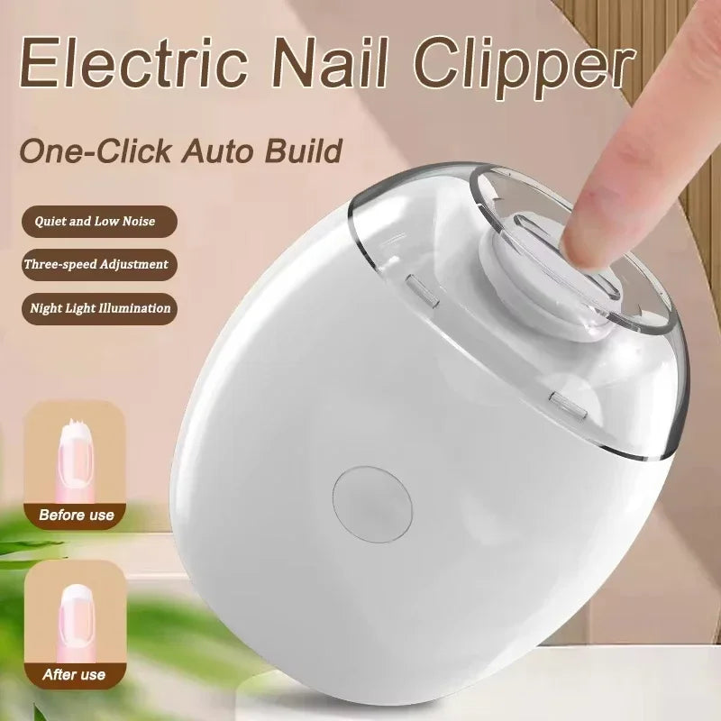 Electric Nail Clipper with LED Light and 3 Speeds