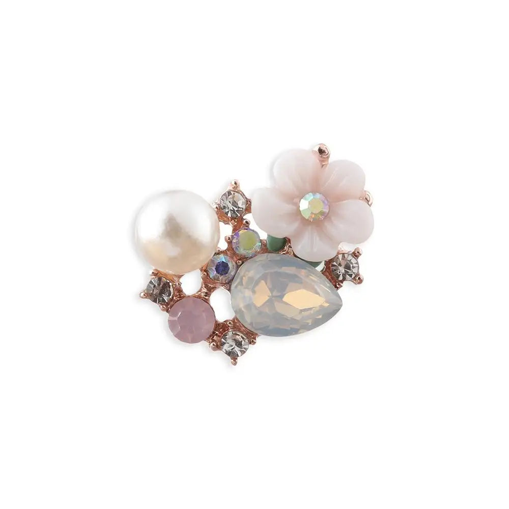 10Pcs Exquisite Garment Buckle Flower Rhinestone Pearl Buttons DIY Craft Sewing Accessories Apparel Clothing Decoration