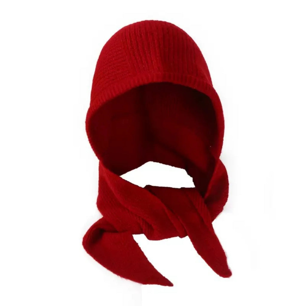 Women Knitted Winter Balaclava Bonnet Skullies Beanie Scarf One-Piece