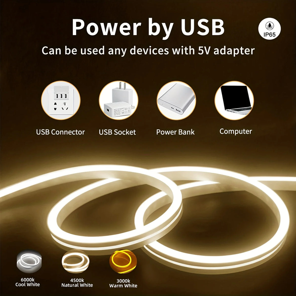LED Strip Neon Light USB DC 5V Dimmable Touch Sensor Switch Flexible Silicone Neon Sign detail view