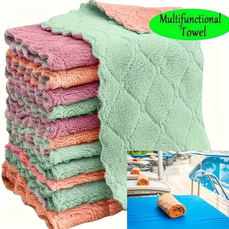 Light Gray Ultra-fine Fiber Kitchen Towel Cleaning Cloth Set close-up view