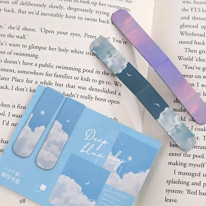 2pcs Forest Landscape Magnetic Bookmark For Pages Books Readers lifestyle view