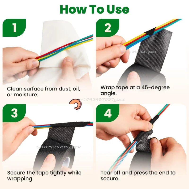 Automotive Cloth Tape Waterproof Electric Insulating Wire Harness Tape additional angle