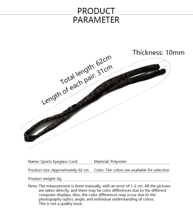 Adjustable Eyeglasses Strap Non-Slip Neck Cord For Reading Glasses additional angle
