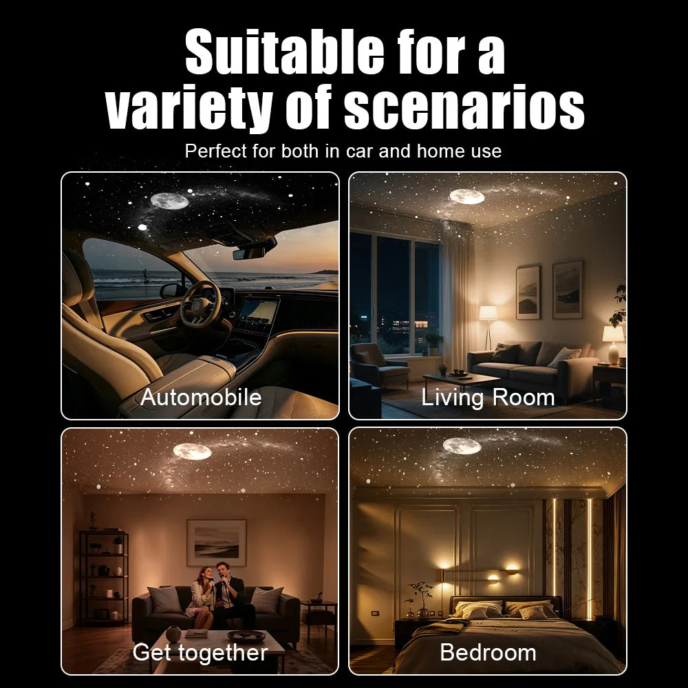 Galaxy Starry Sky Projection Light USB Night Light 360 ° Adjustable Galaxy Atmosphere lifestyle view