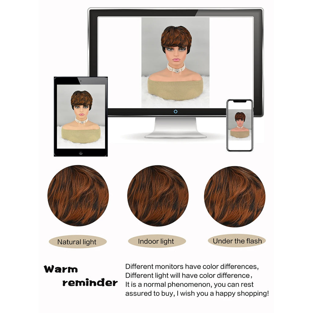 Curly Pixie Short Synthetic Wig for Women
