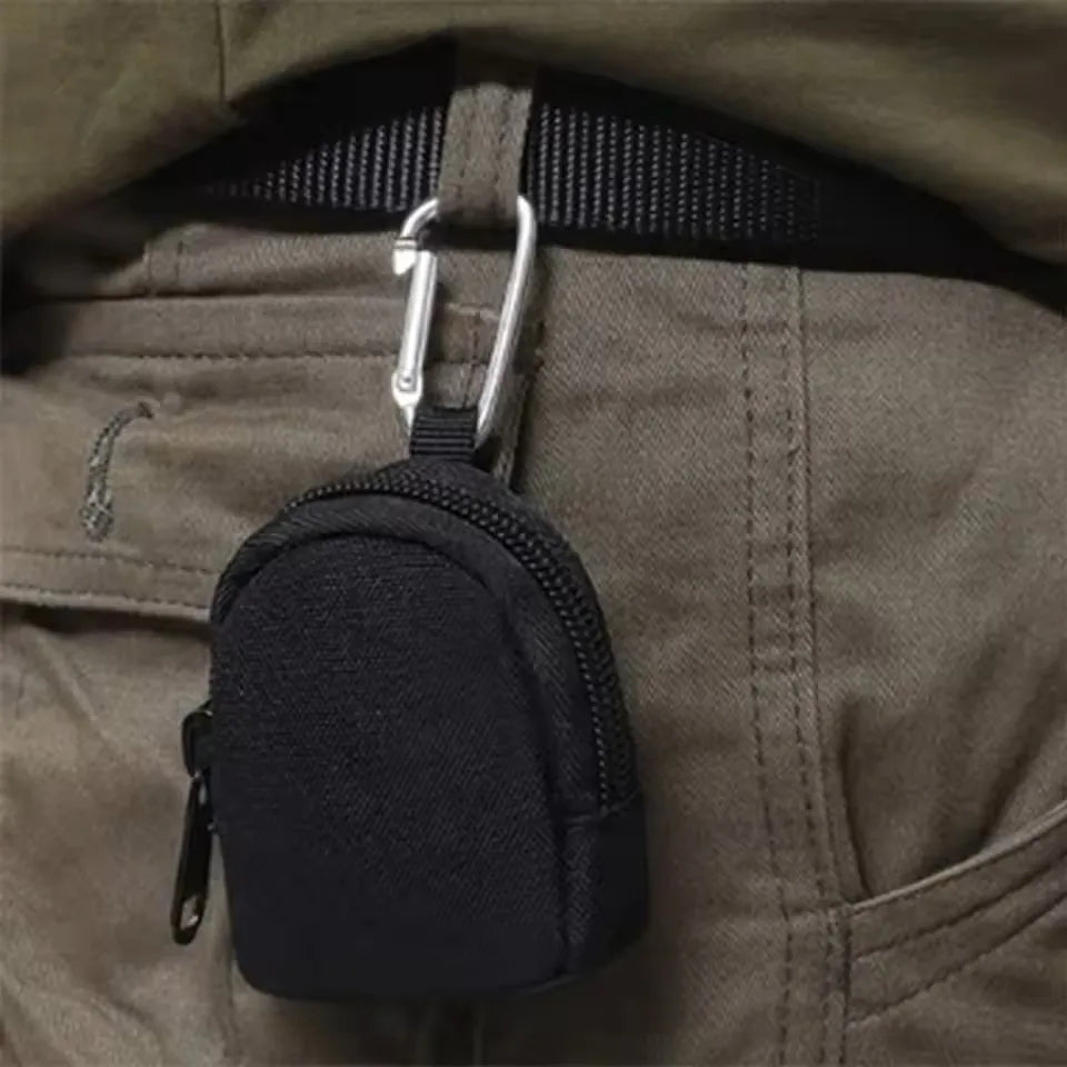 Canvas Key Bag Coin Wallet Small Pouch close-up view