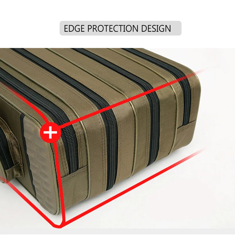 Fishing Rod Bag 80-130CM 1680D Oxford Multi-Layer Tackle Case