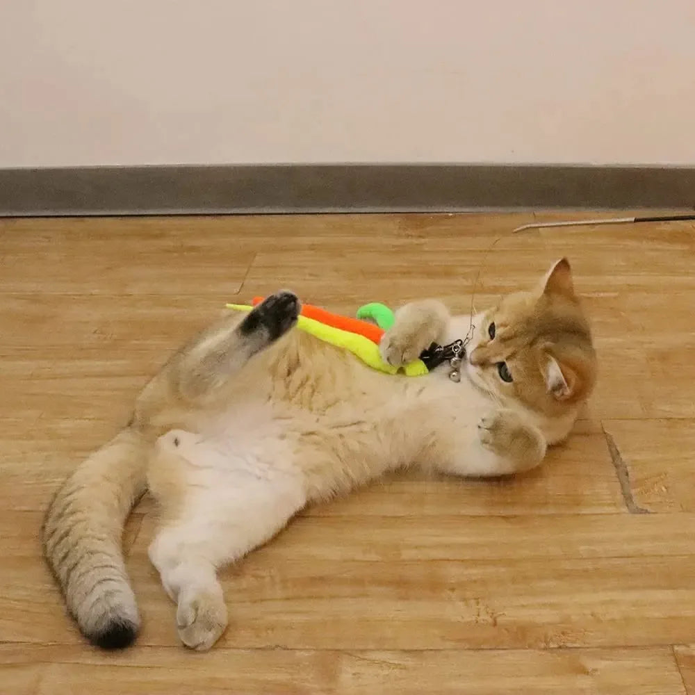 Cat Wand Refills Replacement Worm Cloth Feather Toy