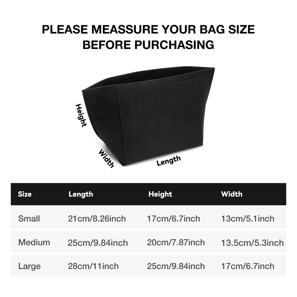 Felt Insert Bag Fits For Longchamp Handbag Liner Bag Felt Cloth Makeup Bag Support Tr lifestyle view