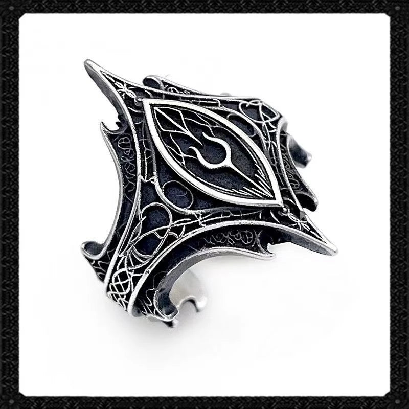 Silver Gothic Crown Cocktail Ring for Women Halloween
