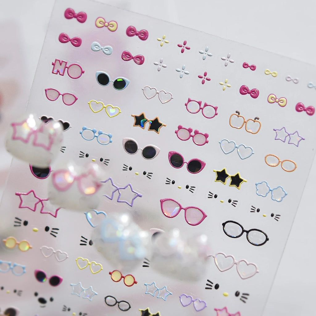 Cute Cat Nail Art Sticker Summer Manicure Decal