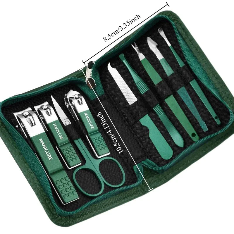 Manicure Set With Leather Case Stainless Steel Nail Clipper Sets