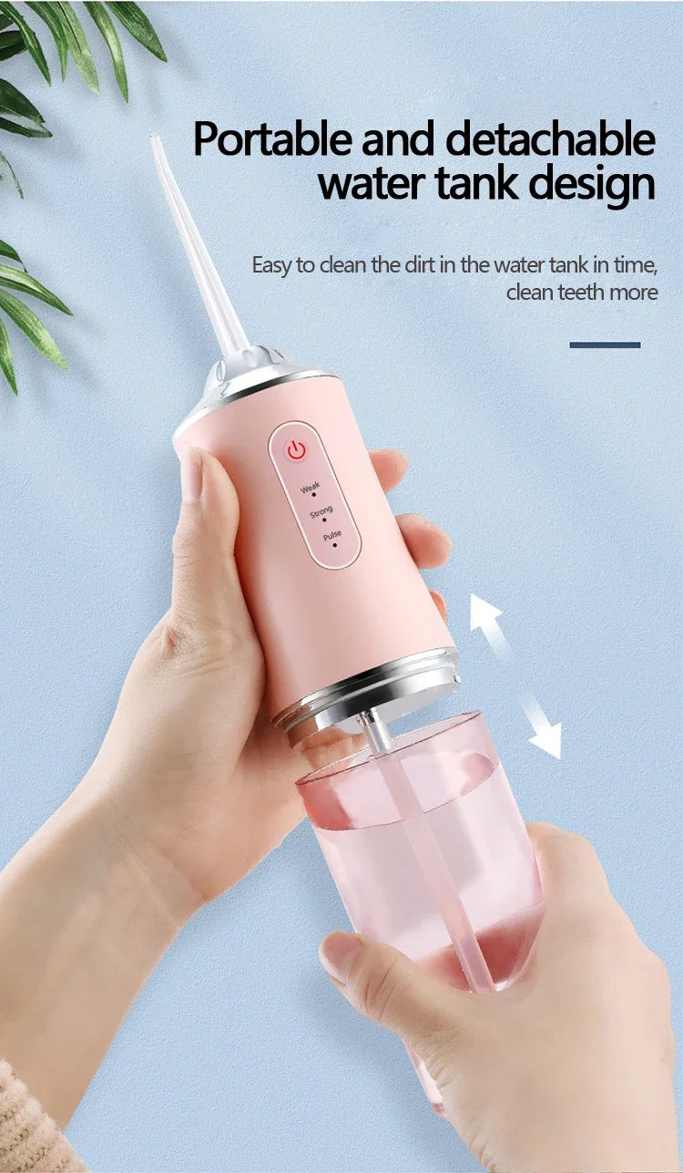 Oral Irrigator Dental Water Jet Flosser Appliance Pick Floss Dentistry Mouth Washing M close-up view