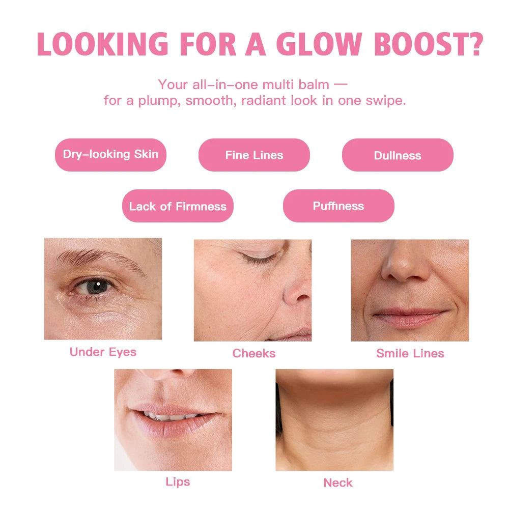 PDRN Pink Collagen Volume Multi Balm Stick for Cheeks Eyes Lips Neck