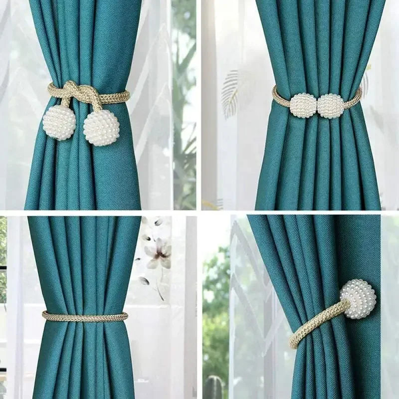 Pearl Magnetic Curtain Clip Tie Back Buckle close-up view