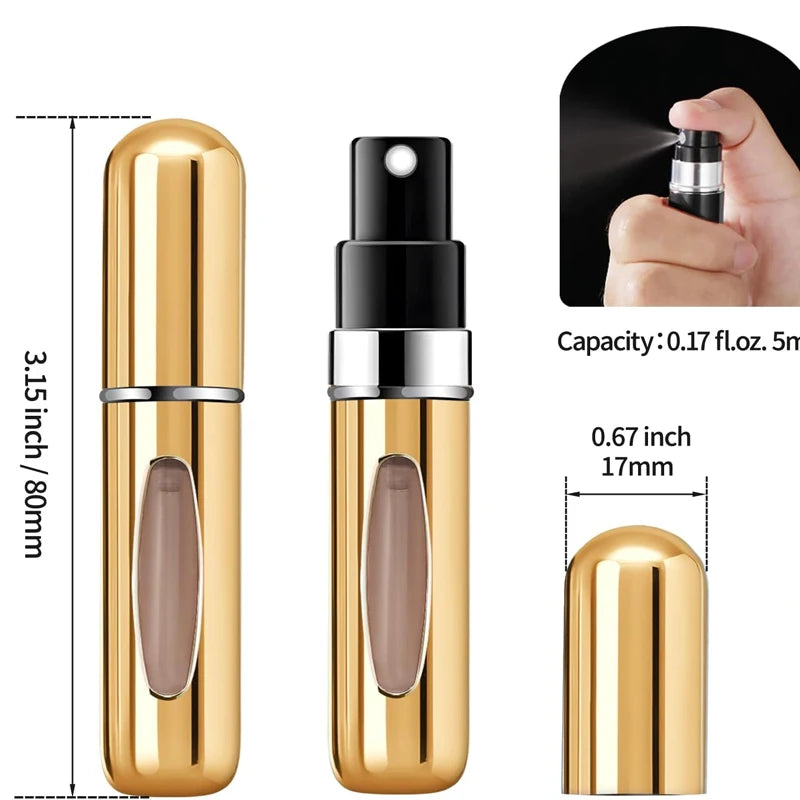 1/4Pcs 5ml Perfume Atomizer Portable Liquid Container for Cosmetics Traveling Mini Alu close-up view
