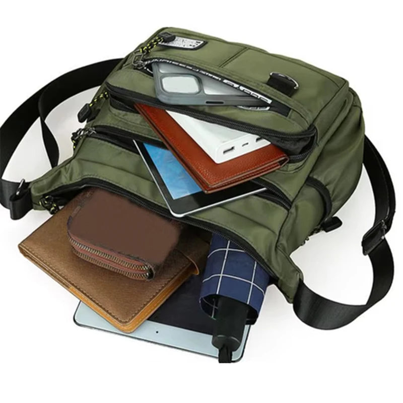 Men's Polyester Cross-Body Bag with Adjustable Strap close-up view