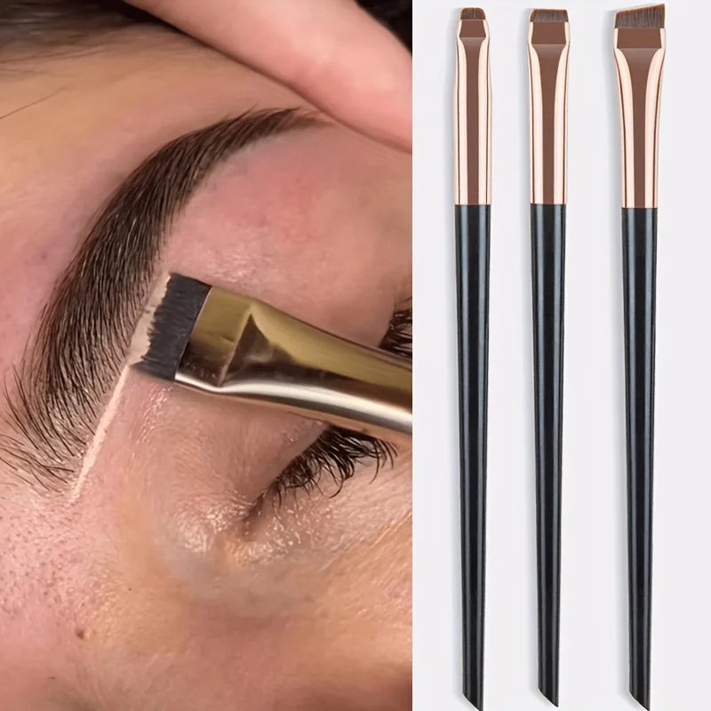 3pcs Blade Eyeliner Brush Set, Fine Oblique Head Eyebrow & Eye Shadow Brush alternate view