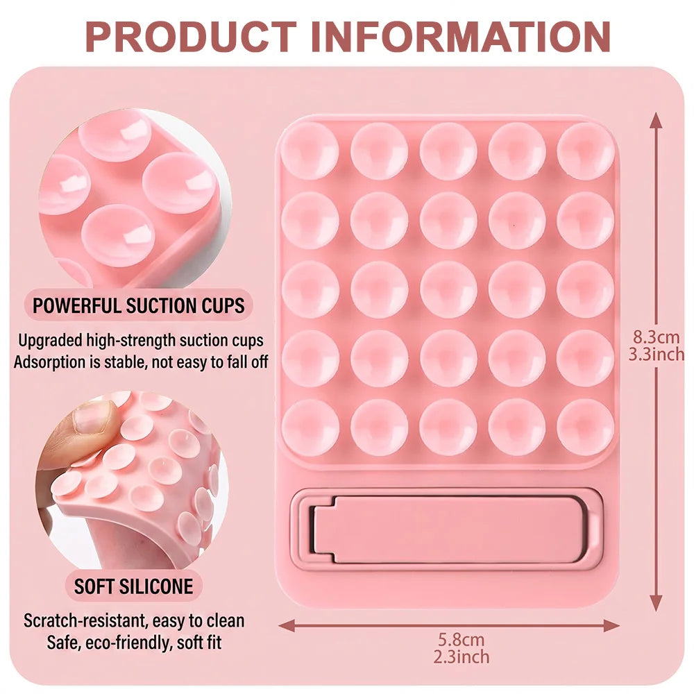 Multifunctional Silicone Suction Invisible Phone Holder Mat Double-sided Suction Cup lifestyle view