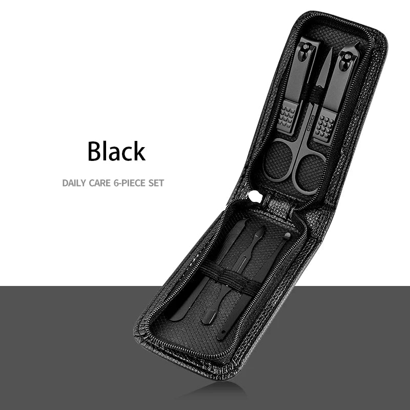 Manicure Set With Leather Case Stainless Steel Nail Clipper Sets