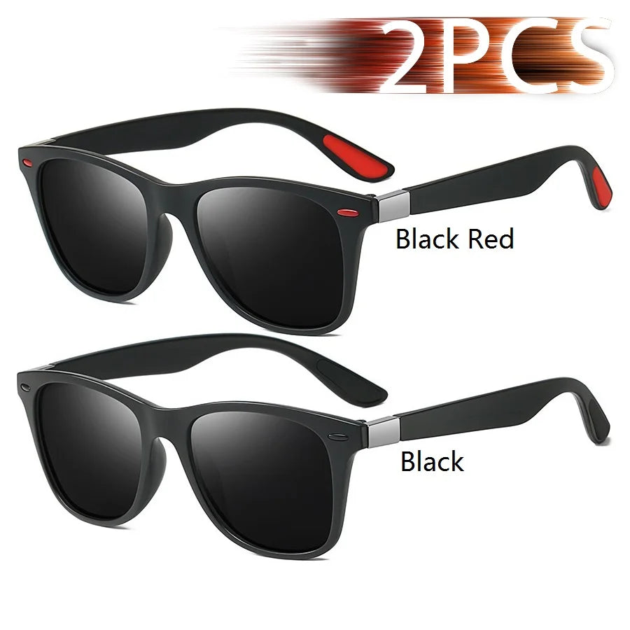 1-2-3PCS Fashion Vintage Square Unisex Driving Fishing Sunglasses Men Women Luxury Bra close-up view