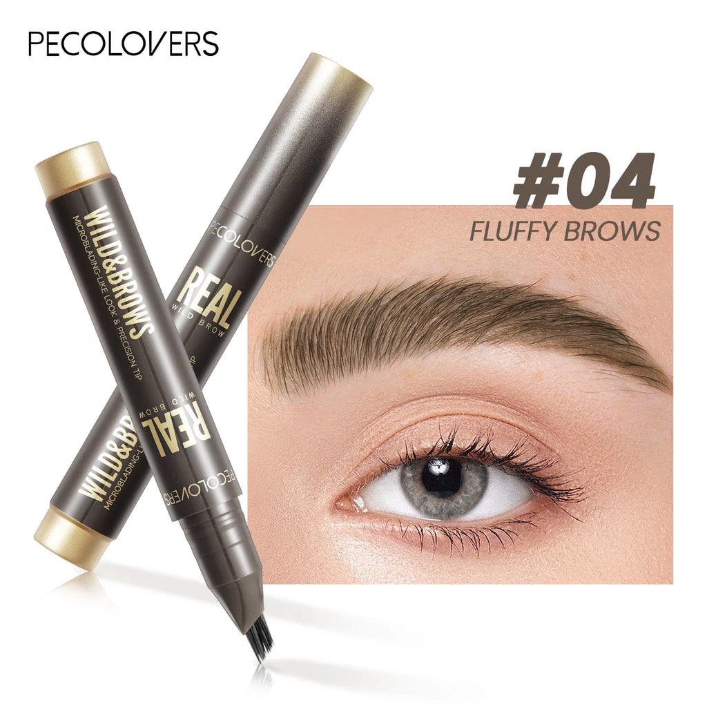 1Pc Fork-Tip Eyebrow Pen, Waterproof Liquid Brow Pencil, Smudge-Proof Brow Liner, B additional angle