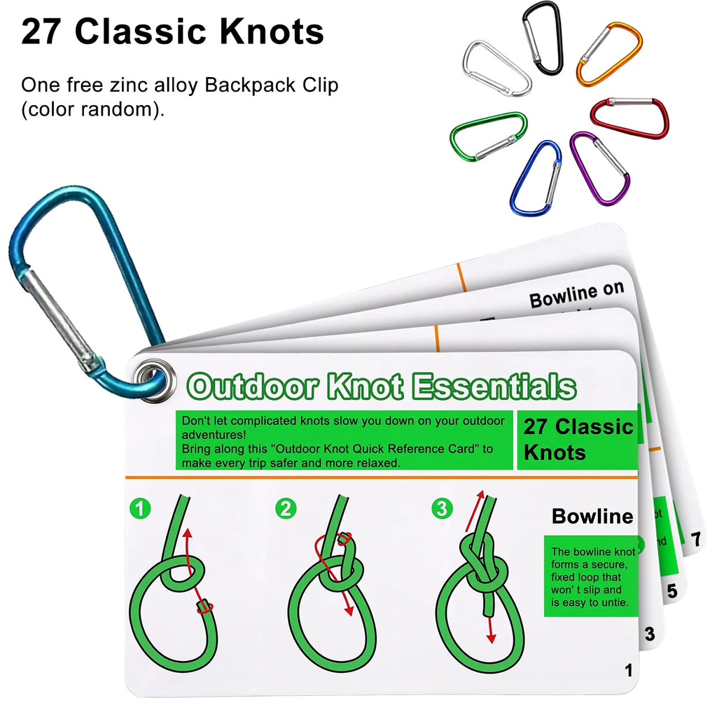 Rock Climbing Knot Cards 27 Rope Knots Waterproof