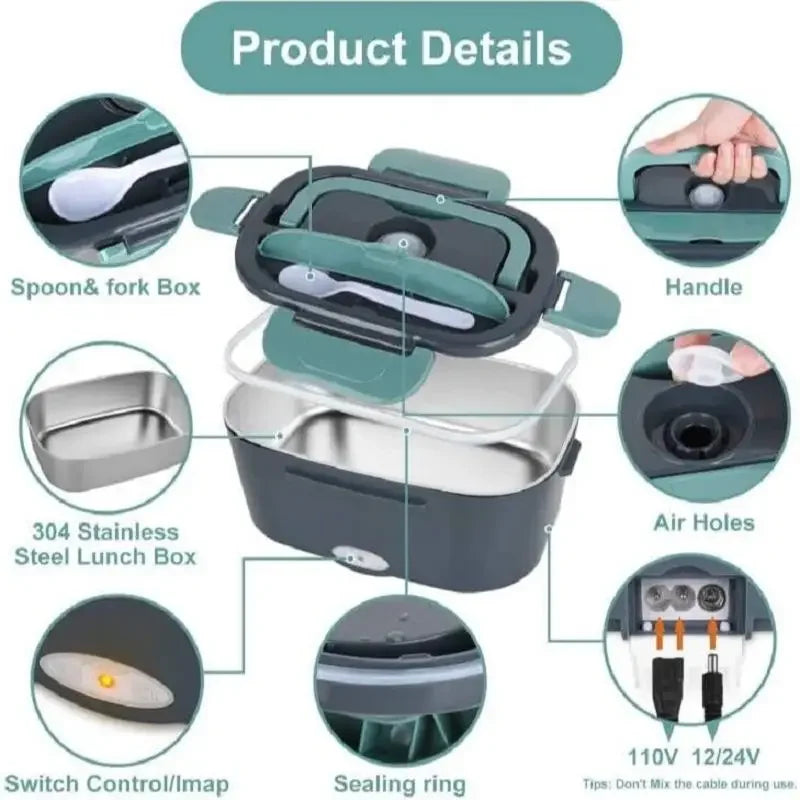 1.5L Portable Electric Lunch Box 60W Food Warmer
