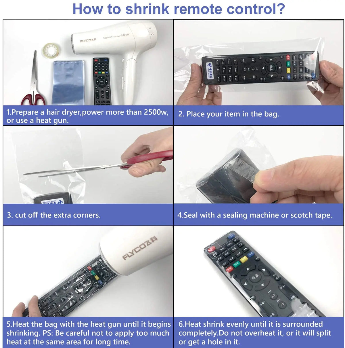 Transparent Shrink Film Remote Control Cover lifestyle view