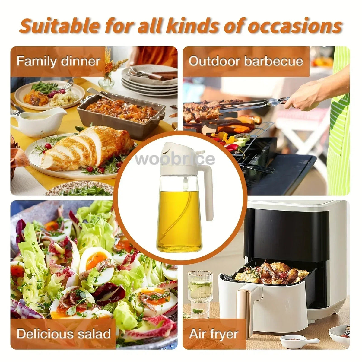 2-in-1 Kitchen Oil Sprayer and Pour Brush 500ml additional angle