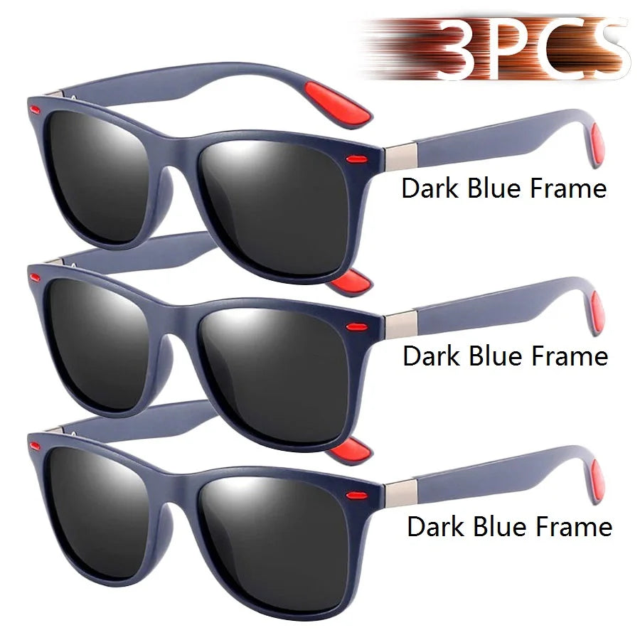 1-2-3PCS Fashion Vintage Square Unisex Driving Fishing Sunglasses Men Women Luxury Bra close-up view