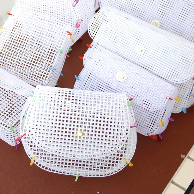 Mesh Plastic Canvas Transparent Handbag Kit Knitting Shoulder Bag Plastic Handmade Bag Piece Yarn DIY Accessories Hooked Bag