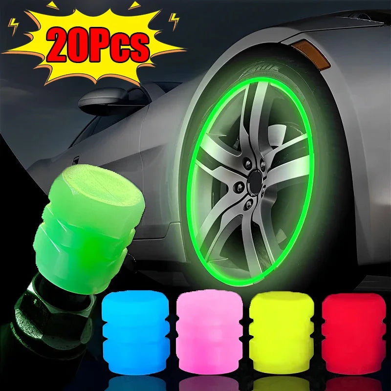 Luminous Fluorescent Tire Valve Caps