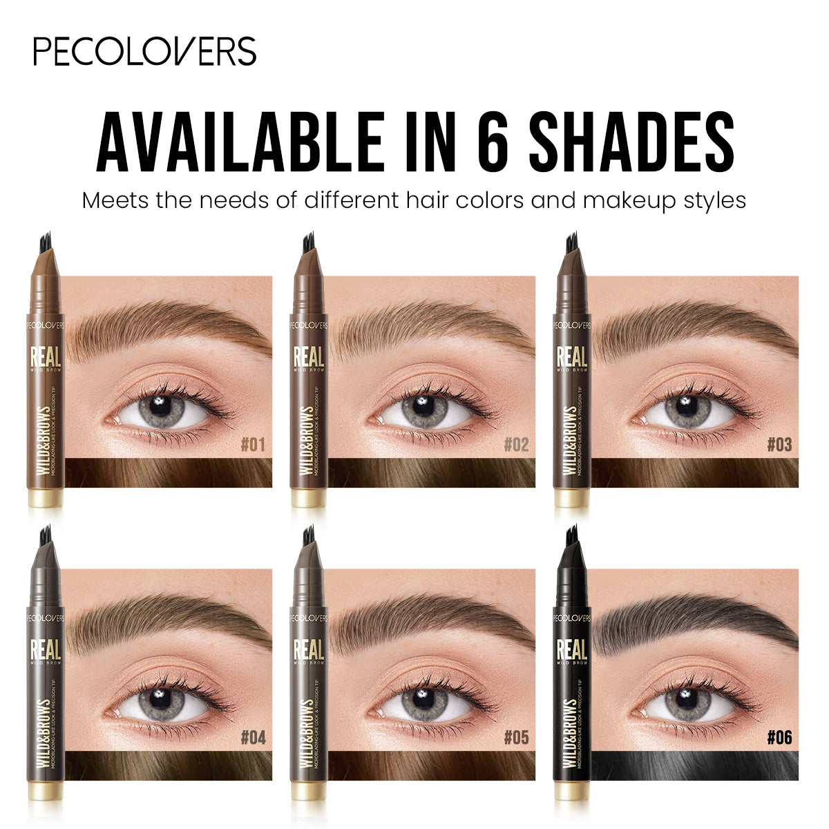 1Pc Fork-Tip Eyebrow Pen, Waterproof Liquid Brow Pencil, Smudge-Proof Brow Liner, Bro alternate view