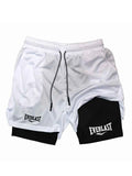 Men's Printed Sports Shorts, Double Layer, Quick Drying, Basketball, Fitness