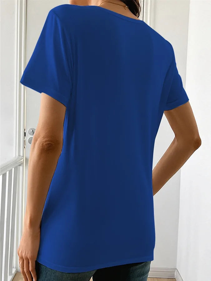 Women's Printed Short Sleeve T-Shirt Crew Neck Tee