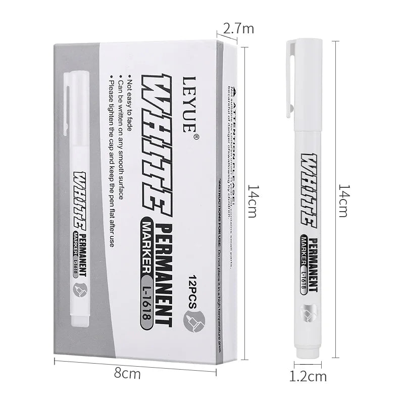 White Permanent Paint Pen Set 3 Pcs | Art Painting Graffiti Markers detail view
