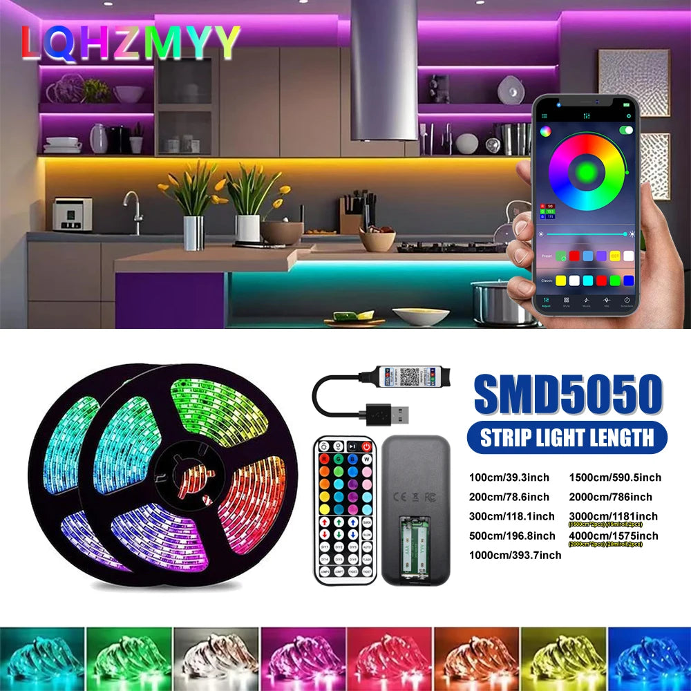 1 Roll of Low-Voltage 5V Color-Changing Rgb Led Light Strip with Multi-Functional 4 additional angle