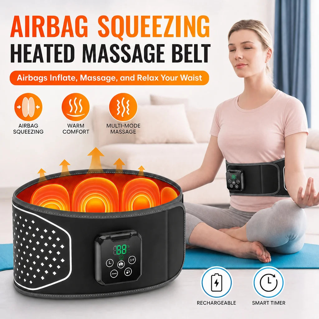 Heating Massage Waist Belt With Vibration and Air Support