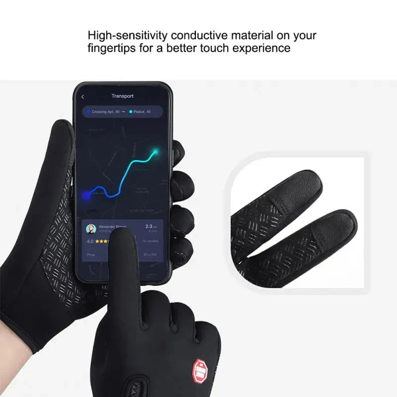 Outdoor Windproof Cold Resistant Gloves Anti Slip Touch Screen Gloves for Driving Hiking Mountaineering Camping Sports