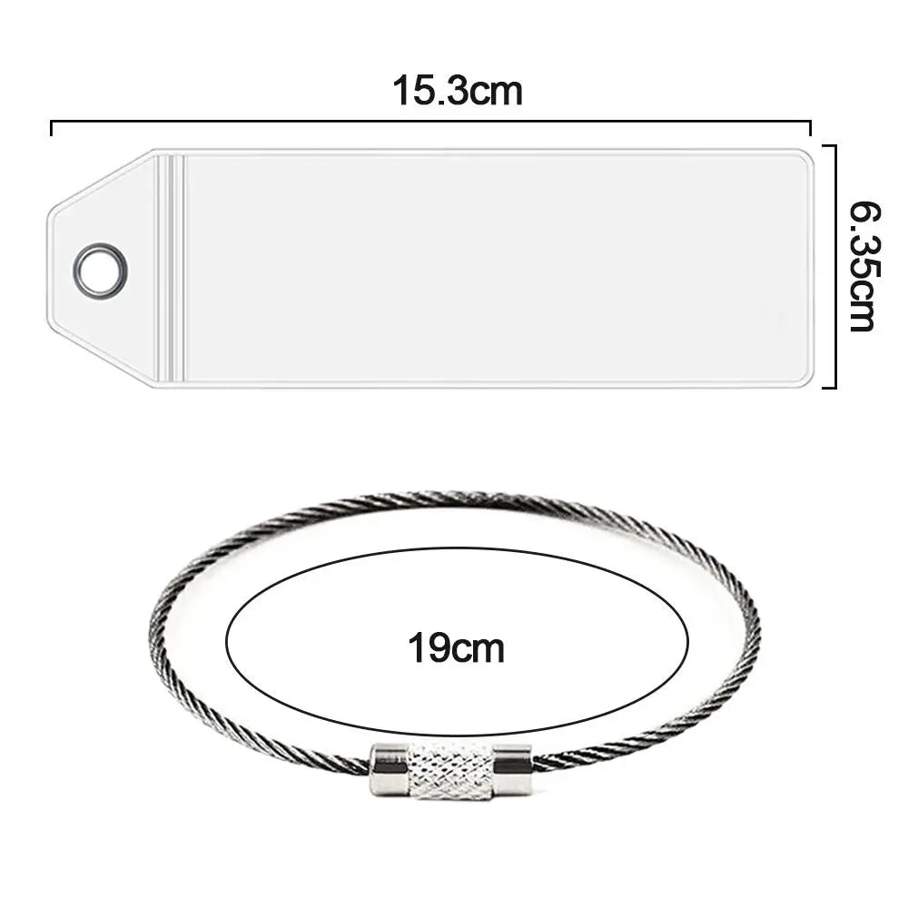 Cruise Luggage Suitcase Tag Label Holder Zip Seal  Steel Loops For Travel