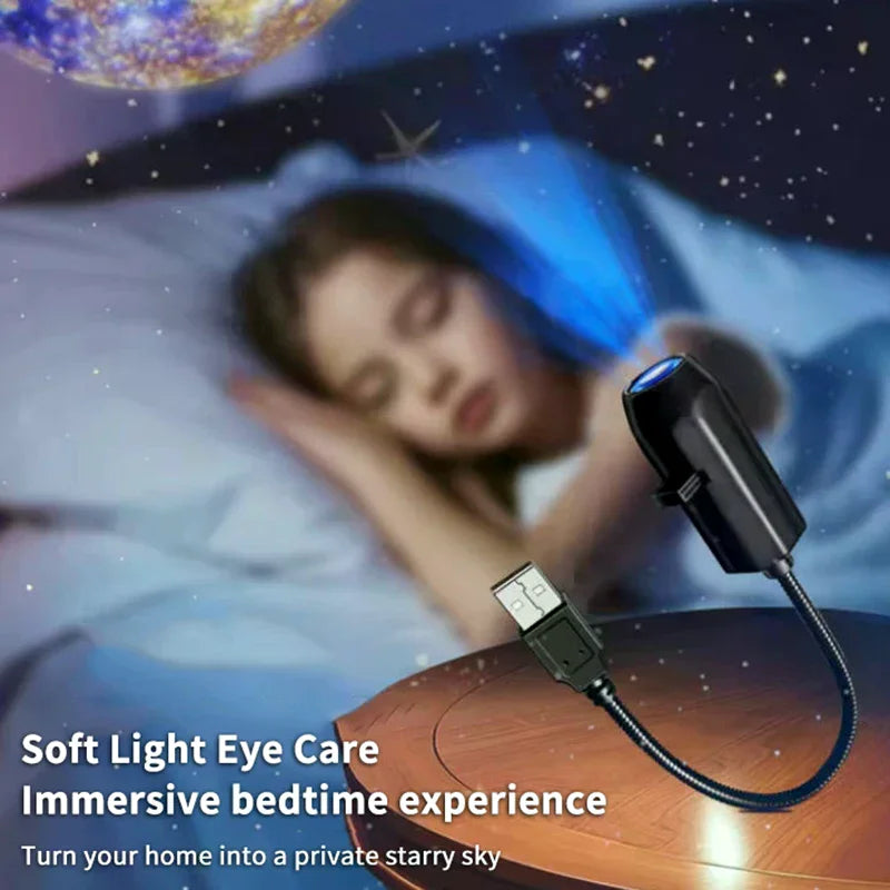USB Ceiling Moon Earth Projection Atmosphere Light Romantic Bedroom Decoration Galaxy alternate view