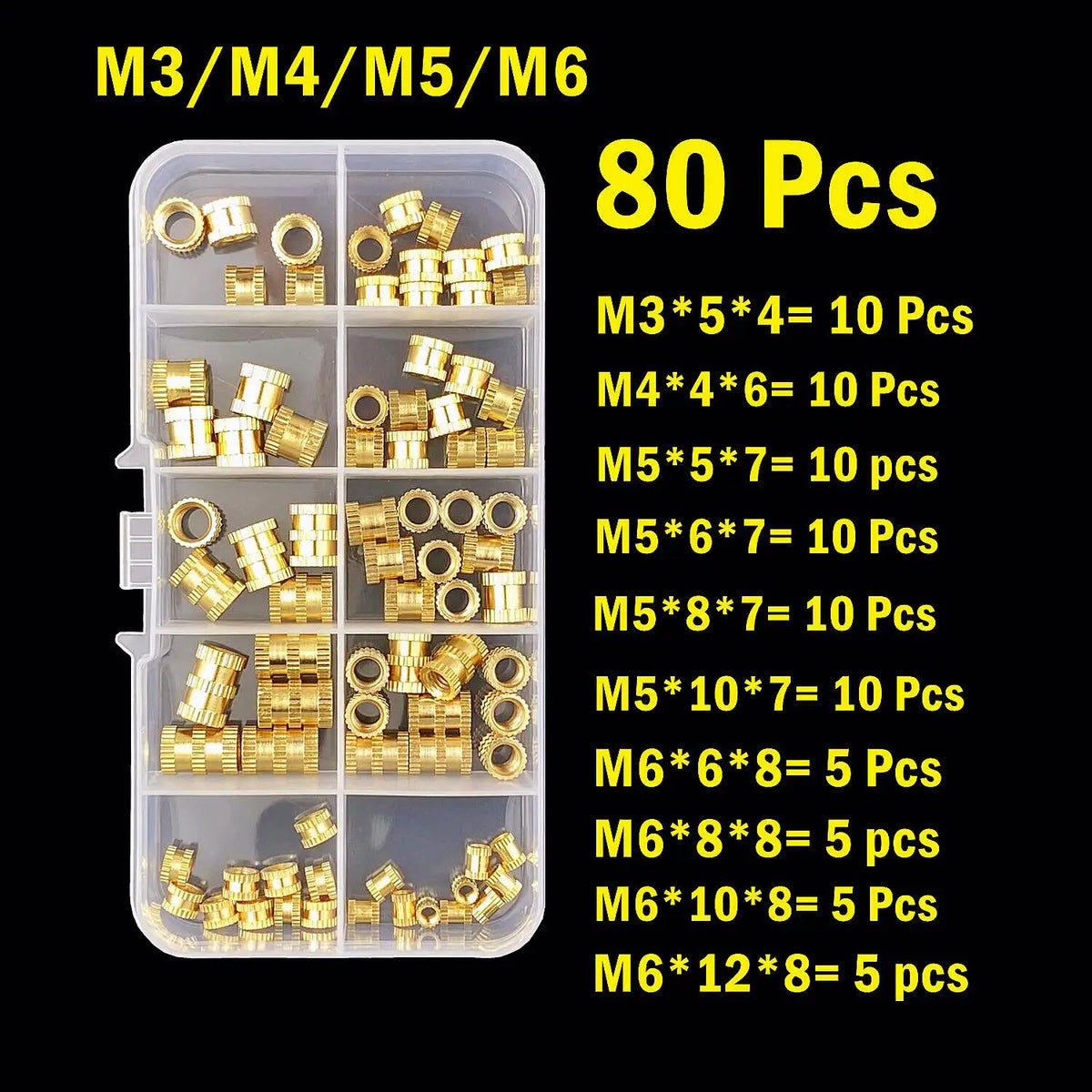 Brass Heat Set Threaded Insert Nuts M2 M3 M4 M5 M6 additional angle
